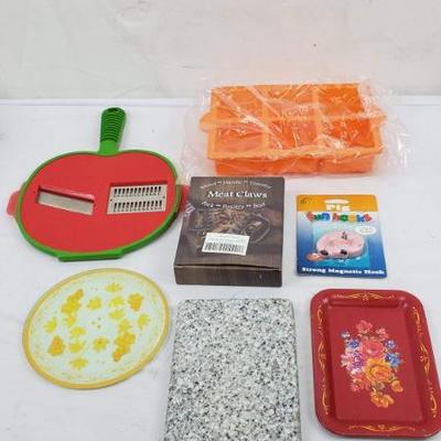 Kitchen Items, Meat Claws/Pig Fun Hooks/Slicer/Trivets/XXL Orange Brick Mold