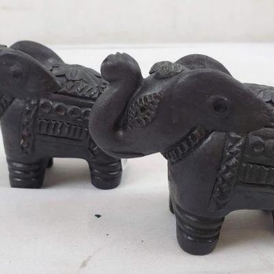 Travel Decorations: Small Picture, 2 Small Elephants, 2 Brass Ducks, Brass Koi