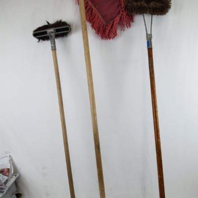 Red Mop, Cobweb Duster & Wire Broom