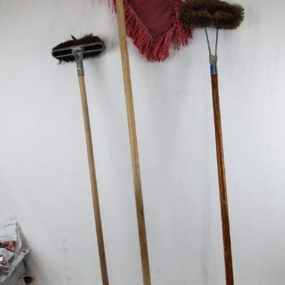 Red Mop, Cobweb Duster & Wire Broom
