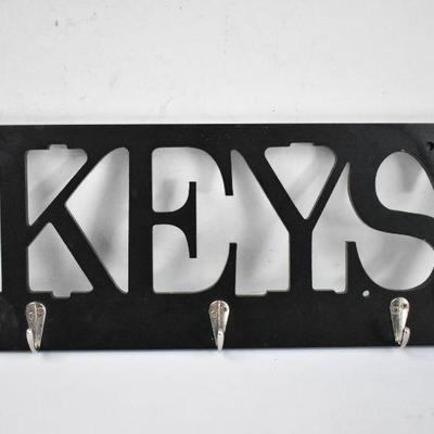 Key Holder Wall Decor, Black
