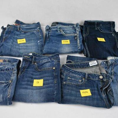 7 Pairs Women's Jeans: Lucky, Silver, Amethyst, No Boundaries, Aero, Hydraulic