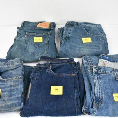 5 Pairs of Jeans: Levi Strauss 513, Division E, AE, Unbranded, Arizona