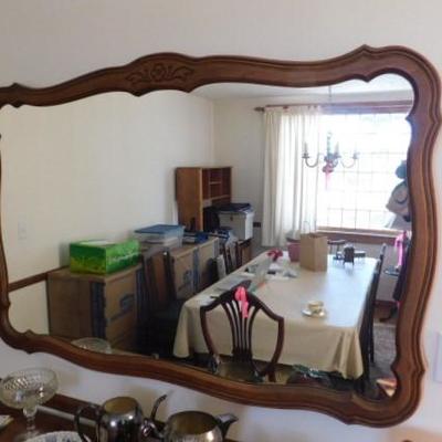 Large Dining Wood Framed Wall Mirror 52