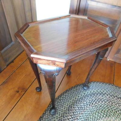 Vintage Solid Wood Octoganal Side Table 26