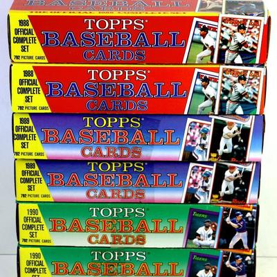 1988-1990 TOPPS BASEBALL CARDS LOT - 6 BOXES - OVER 4000 CARDS