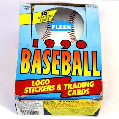1990 FLEER BASEBALL CARDS WAX BOX - 36 Factory Sealed Packs