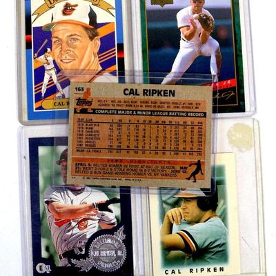 CAL RIPKEN BASEBALL CARDS SET - 5 Cards Set including Topps #163 (1983) - ALL Excellent / Mint