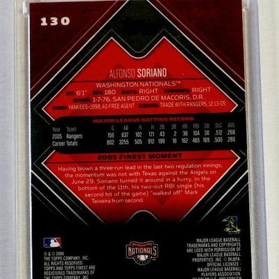 2006 TOPPS FINEST ALFONSO SORIANO #130 Washington Nationals Baseball Card MINT