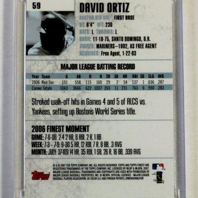 2007 TOPPS FINEST #59 DAVID ORTIZ BOSTON RED SOX BASEBALL CARD - MINT