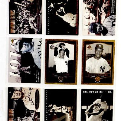 Whitey Ford TED WILLIAMS Cy Young HANK AARON Ty Cobb BASEBALL CARDS SET - MINT