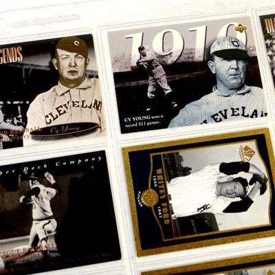 Whitey Ford TED WILLIAMS Cy Young HANK AARON Ty Cobb BASEBALL CARDS SET - MINT