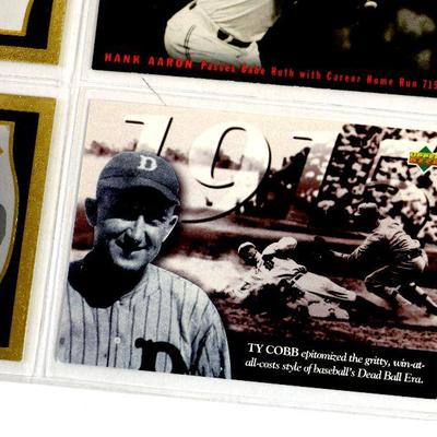 Whitey Ford TED WILLIAMS Cy Young HANK AARON Ty Cobb BASEBALL CARDS SET - MINT