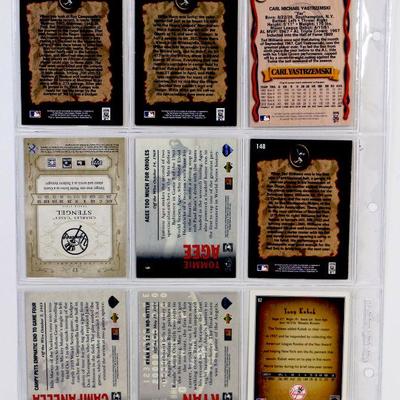 WILLIE MAYS Ted Williams Tony Kubek NOLAN RYAN Carl Yastrzemski BASEBALL CARDS SET - MINT