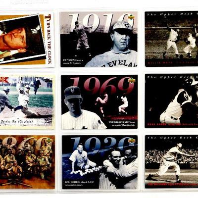 LOU GEHRIG Cy Young TED WILLIAMS Ty Cobb Willie Mays Hank Aaron BASEBALL CARDS SET - MINT