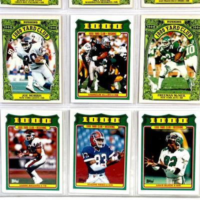 1986 Topps 1000 YARD CLUB FOOTBALL CARDS SET - ART MONK Roger Craig JOE MORRIS James Lofton MINT