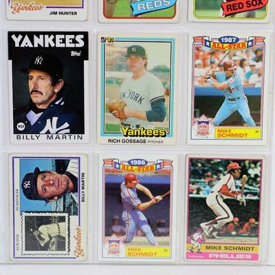 TOM SEAVER Mike Schmidt RICH GOSSAGE Billy Martin Carlton Fisk BASEBALL CARDS SET OF 9