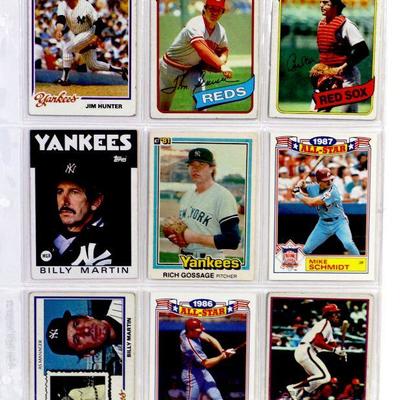 TOM SEAVER Mike Schmidt RICH GOSSAGE Billy Martin Carlton Fisk BASEBALL CARDS SET OF 9