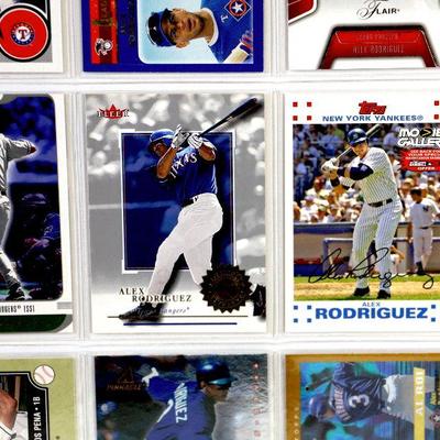 ALEX RODRIGUEZ BASEBALL CARDS SET OF 9 - MINT