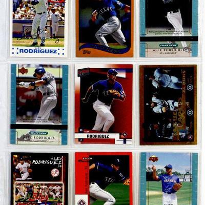 ALEX RODRIGUEZ BASEBALL CARDS SET OF 9 - Topps Limited Fleer Upper Deck - MINT