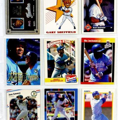 BO JACKSON GARY SHEFFIELD Jose Canseco Eddie Murray BASEBALL CARDS SET OF 9 - MINT