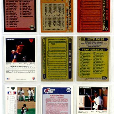 PETE ROSE Sammy Sosa Jim Thome BASEBALL CARDS SET OF 9 - Very Good / Excellent