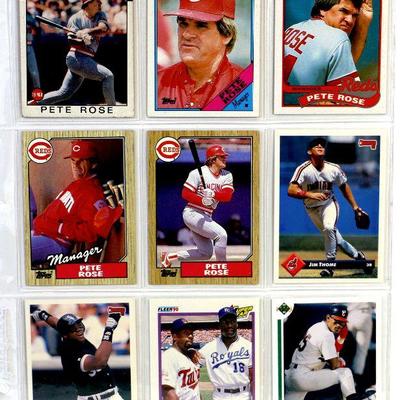 PETE ROSE Sammy Sosa Jim Thome BASEBALL CARDS SET OF 9 - Very Good / Excellent