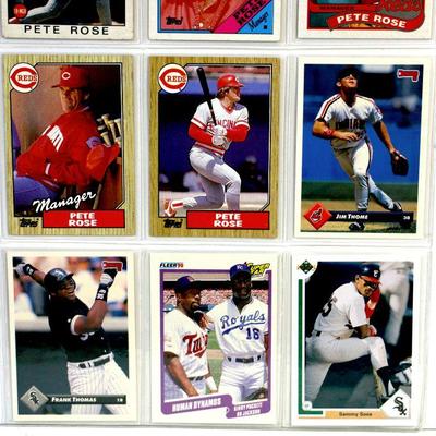 PETE ROSE Sammy Sosa Jim Thome BASEBALL CARDS SET OF 9 - Very Good / Excellent
