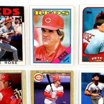 PETE ROSE Sammy Sosa Jim Thome BASEBALL CARDS SET OF 9 - Very Good / Excellent