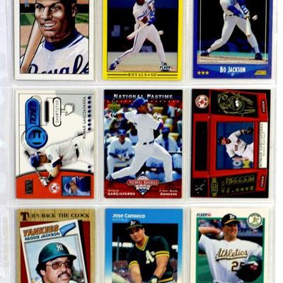 BO JACKSON Mark McGwire REGGIE JACKSON BASEBALL CARDS SET OF 9 - EX/MINT