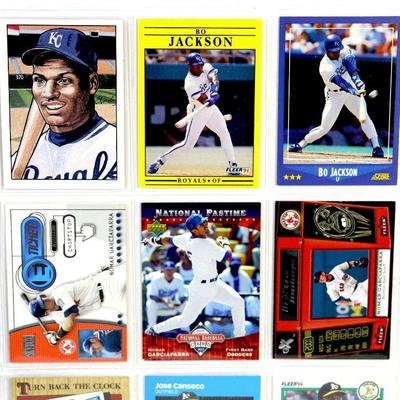BO JACKSON Mark McGwire REGGIE JACKSON BASEBALL CARDS SET OF 9 - EX/MINT