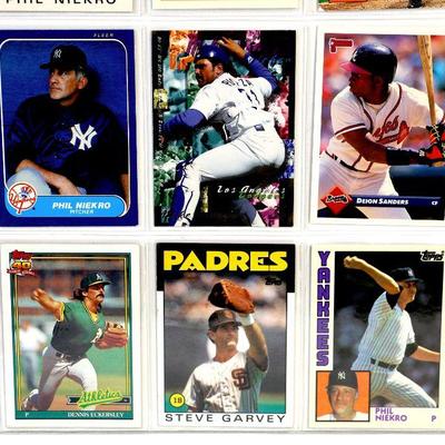 MIKE PIAZZA Phil Niekro Steve Garvey Mike Mussina BASEBALL CARDS SET OF 9 - EX/MINT