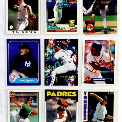 MIKE PIAZZA Phil Niekro Steve Garvey Mike Mussina BASEBALL CARDS SET OF 9 - EX/MINT