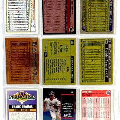 ROBIN YOUNT Frank Thomas BASEBALL CARDS SET OF 9 - EX/MINT