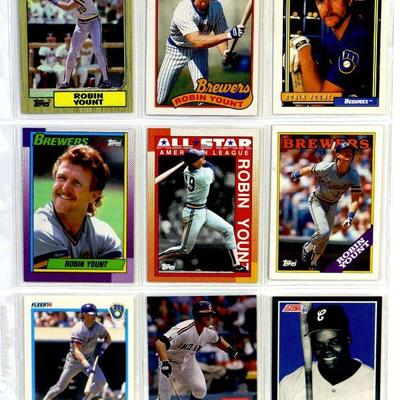ROBIN YOUNT Frank Thomas BASEBALL CARDS SET OF 9 - EX/MINT