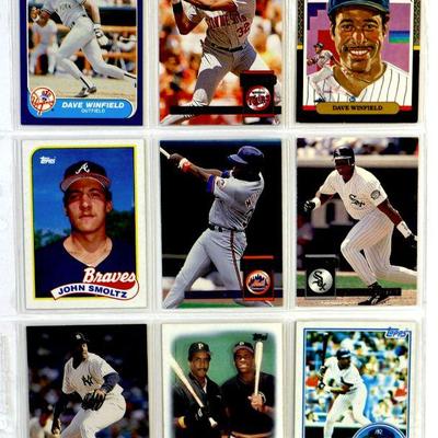 DAVE WINFIELD Lee Smith John Smoltz BASEBALL CARDS SET OF 9 - EX/MINT