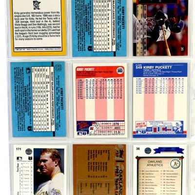 KIRBY PUCKETT Mark McGwire BASEBALL CARDS SET OF 9 - EX/MINT