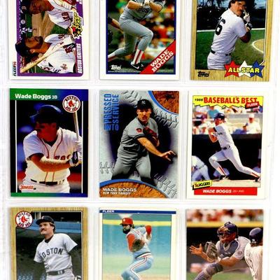 WADE BOGGS Bruce Sutter BASEBALL CARDS SET OF 9 - EX/MINT