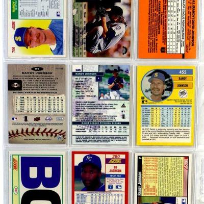 Randy Johnson BO JACKSON BASEBALL CARDS SET OF 9 - EX/MINT