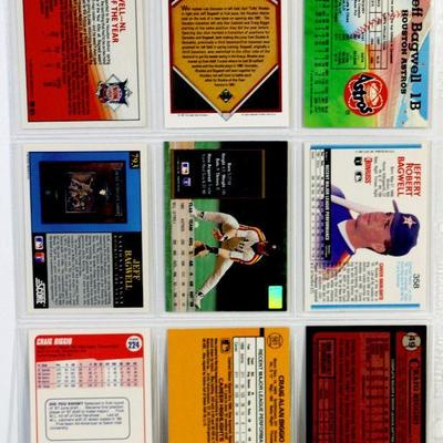 CRAIG BAGGIO Jeff Bagwell BASEBALL CARDS SET OF 9 - EX/MINT