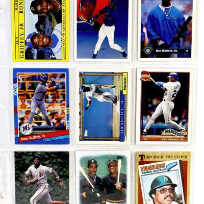 KEN GRIFFEY Barry Bonds Reggie Jackson BASEBALL CARDS SET OF 9 - EX/MINT
