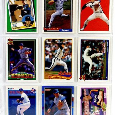 NOLAN RYAN BASEBALL CARDS SET OF 9 - EX/MINT