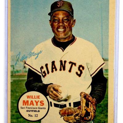 1967 TOPPS WILLIE MAYS #12 PIN-UP MINI POSTER - EX - EXCELLENT