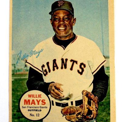 1967 TOPPS WILLIE MAYS #12 PIN-UP MINI POSTER - EX - EXCELLENT