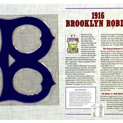 1916 BROOKLYN ROBINS BASEBALL TEAM PATCH - Cooperstown Collection by Willabee & Ward