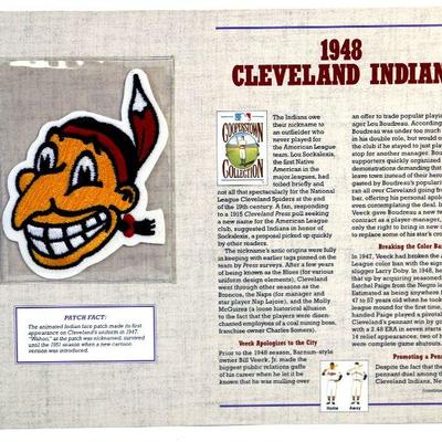 1948 CLEVELAND INDIANS BASEBALL TEAM PATCH - Cooperstown Collection by Willabee & Ward