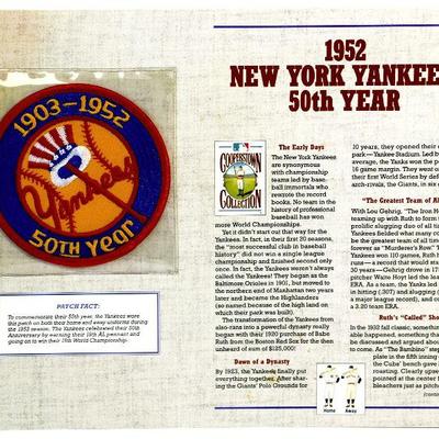 1952 NEW YORK YANKEES BASEBALL TEAM PATCH - Cooperstown Collection by Willabee & Ward