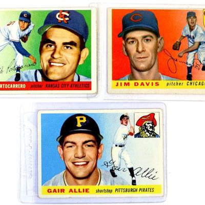 1955 TOPPS BASEBALL CARDS SET - Jim Davis Arnold Portocarrero Gair Allie VGX/EX