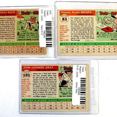1955 TOPPS BASEBALL CARDS SET - STEVE BILKO Tom Brewer Johnny Gray VGX/EX