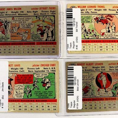 1956 TOPPS BASEBALL CARDS SET OF 4 - #92 #96 #102 #104 - EX - VGX